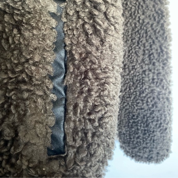 Abercrombie & Fitch Cozy Sherpa Half-Zip Olive Green Sweatshirt Jacket Size L - Picture 5 of 6